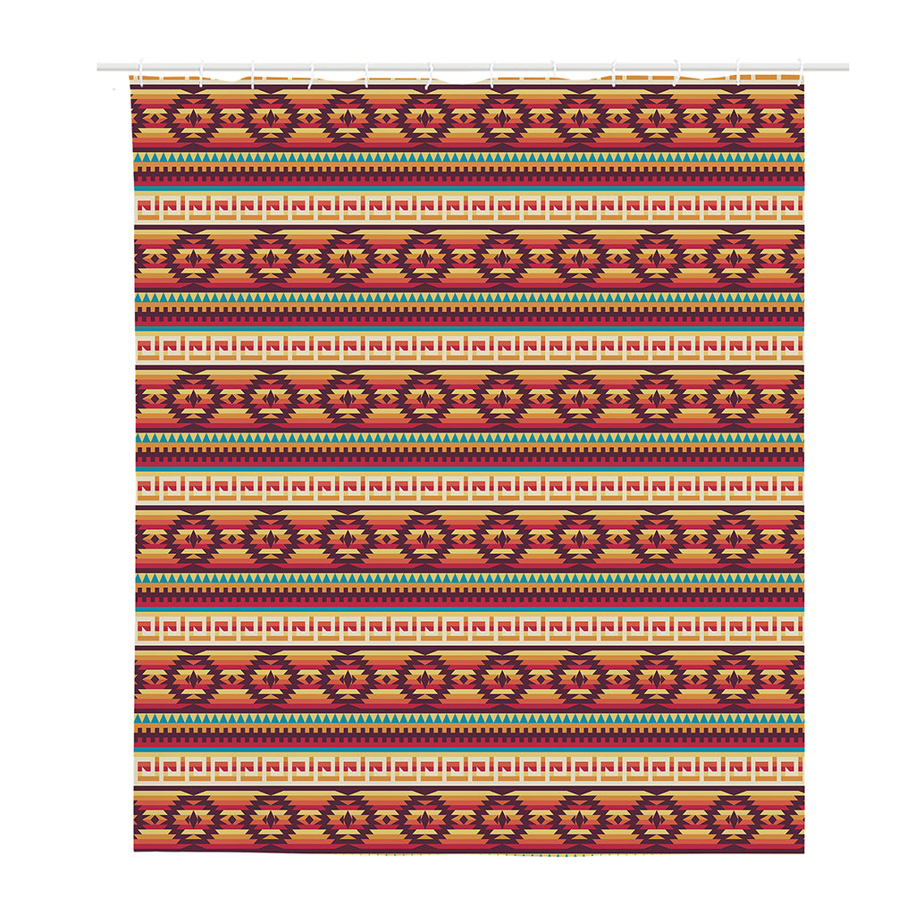 Native Inspired Pattern Print Polyester Shower Curtain