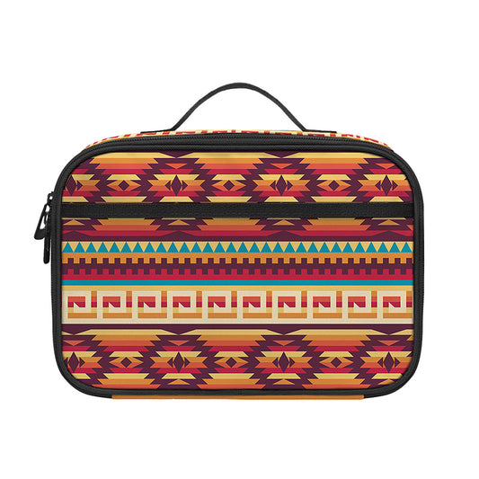 Native Inspired Pattern Print Portable Lunch Bag
