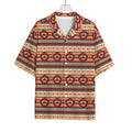 Native Inspired Pattern Print Rayon Hawaiian Shirt