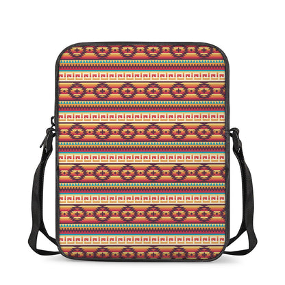 Native Inspired Pattern Print Rectangular Crossbody Bag