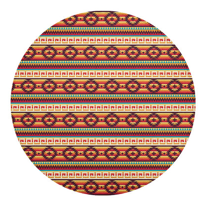 Native Inspired Pattern Print Round Blanket