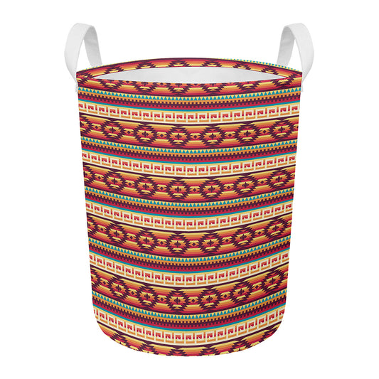 Native Inspired Pattern Print Round Laundry Basket