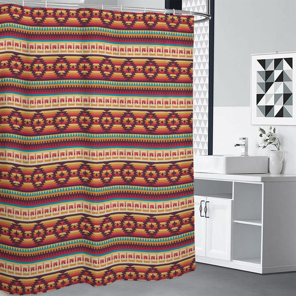 Native Inspired Pattern Print Shower Curtain