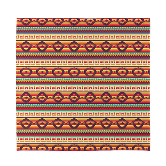 Native Inspired Pattern Print Silk Bandana