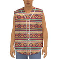 Native Inspired Pattern Print Sleeveless Baseball Jersey