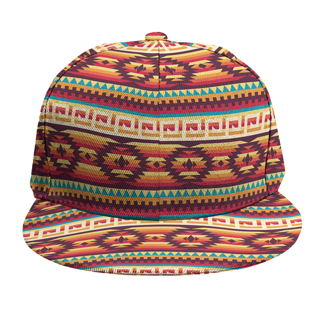 Native Inspired Pattern Print Snapback Cap