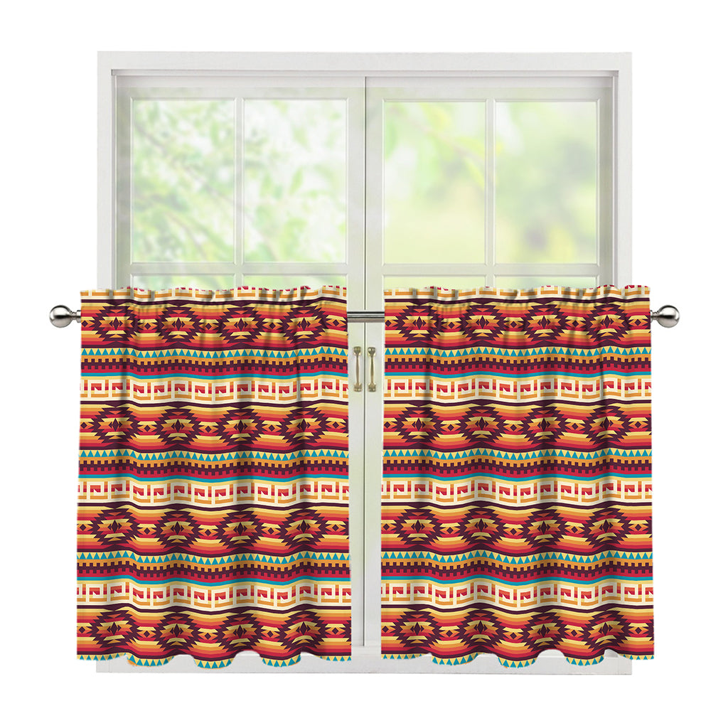 Native Inspired Pattern Print Tier Curtains
