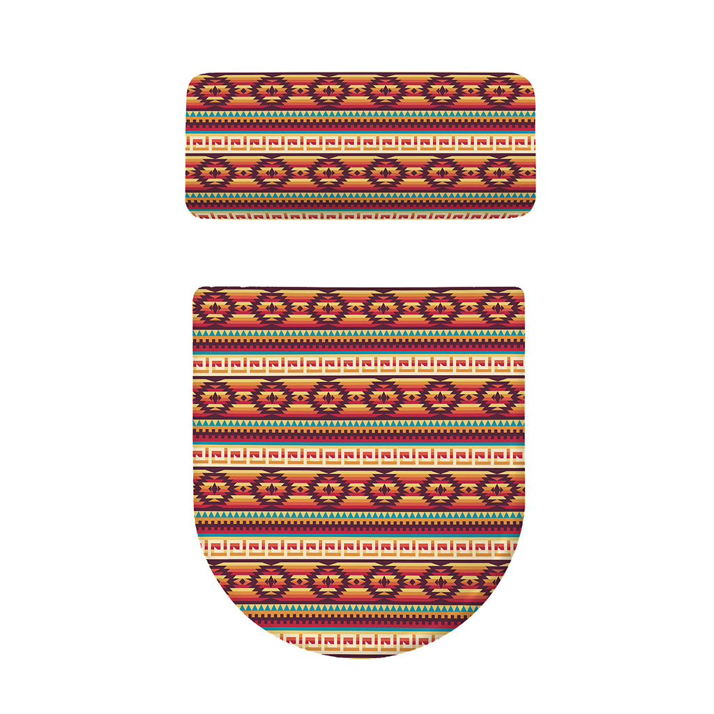 Native Inspired Pattern Print Toilet Lid And Tank Cover Set