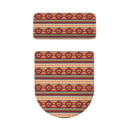 Native Inspired Pattern Print Toilet Lid And Tank Cover Set