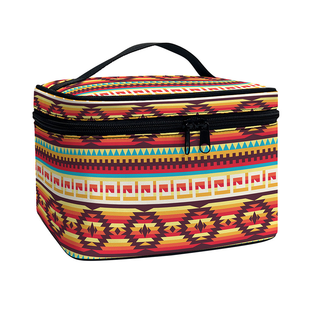 Native Inspired Pattern Print Travel Makeup Bag