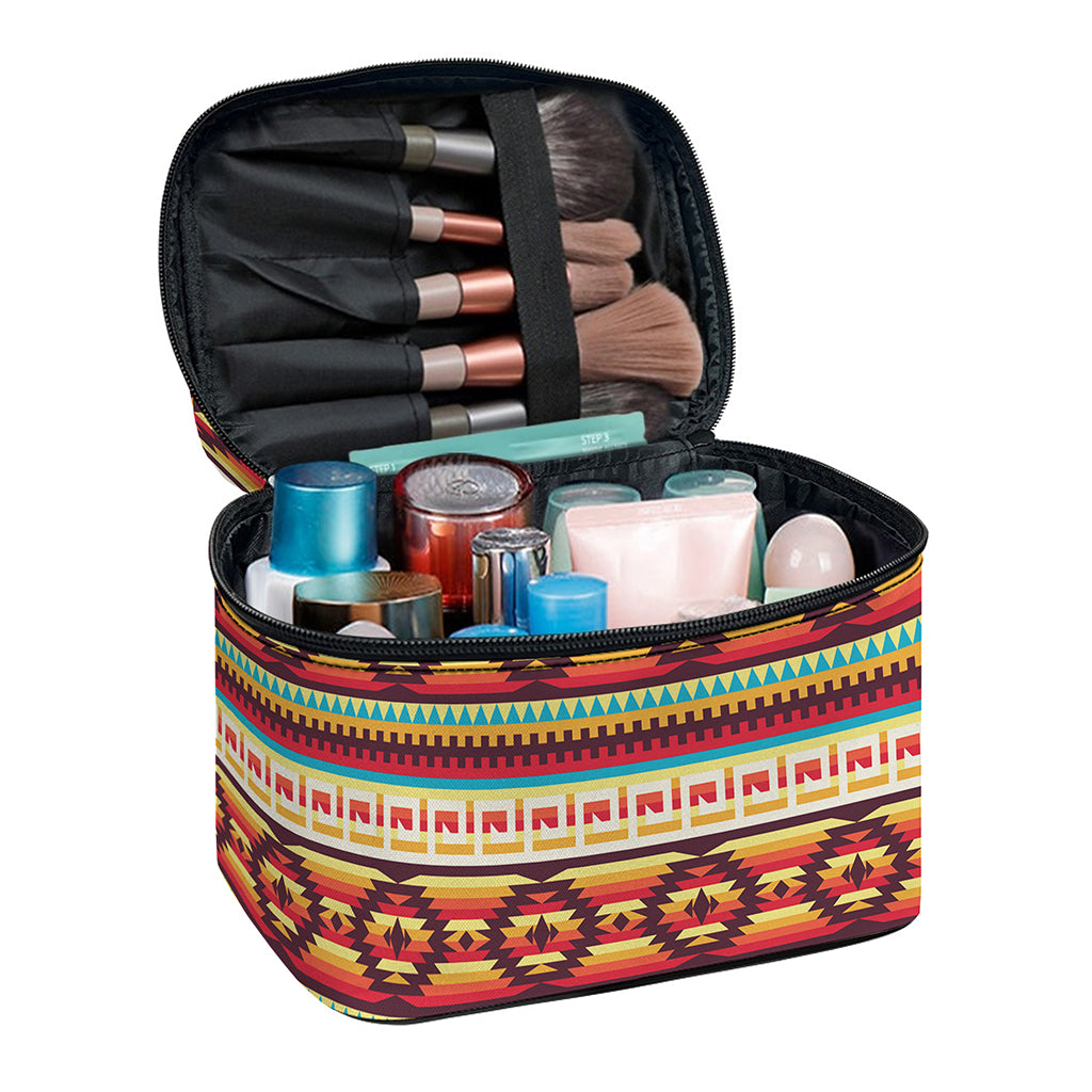 Native Inspired Pattern Print Travel Makeup Bag