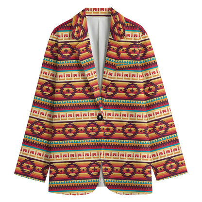 Native Inspired Pattern Print Women's Blazer