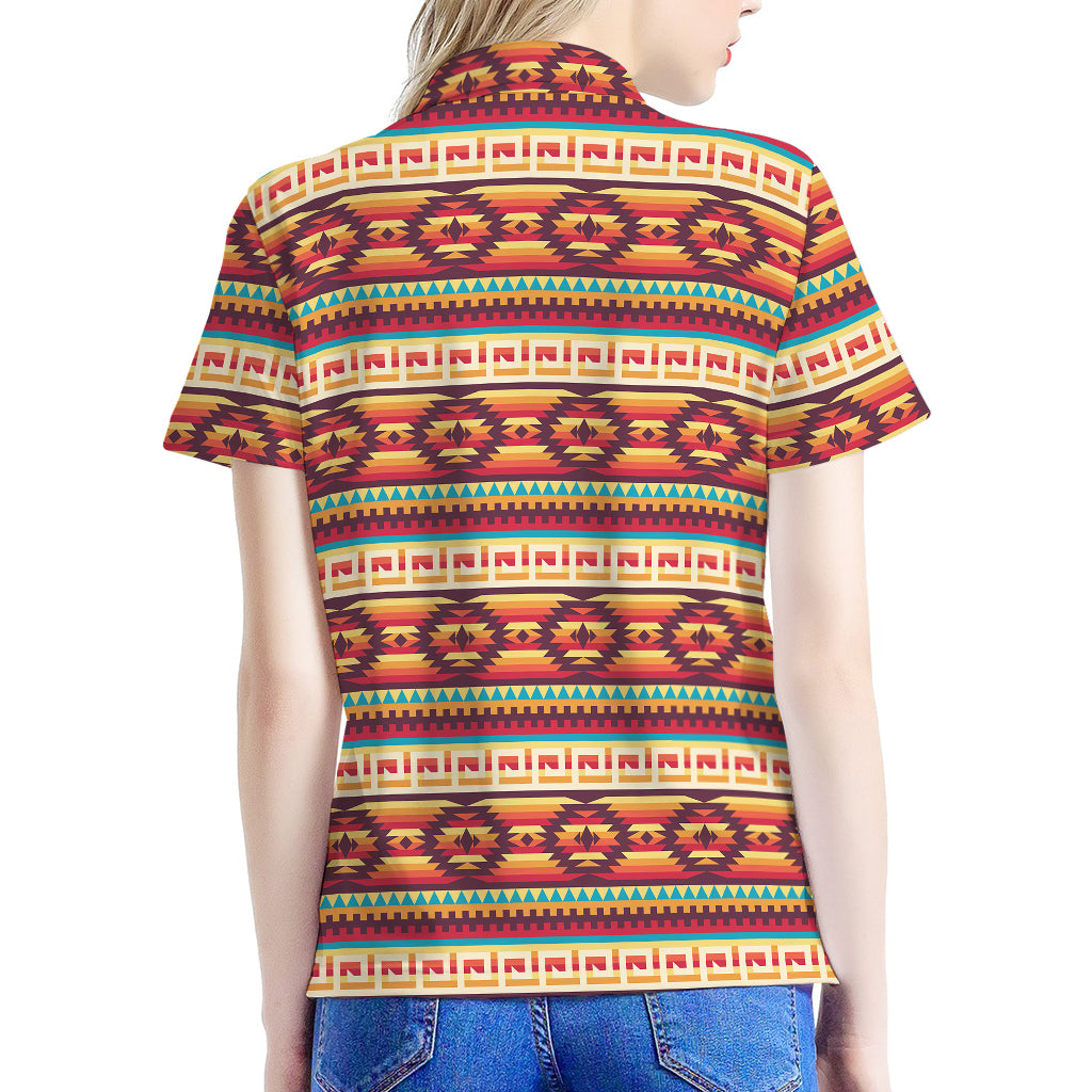 Native Inspired Pattern Print Women's Polo Shirt