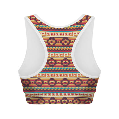 Native Inspired Pattern Print Women's Sports Bra