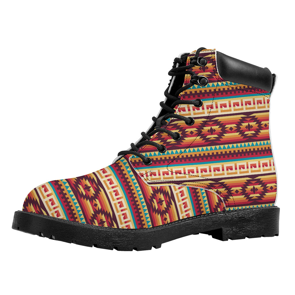 Native Inspired Pattern Print Work Boots