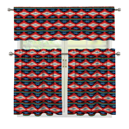 Native Navajo Pattern Print 3 Piece Kitchen Curtains