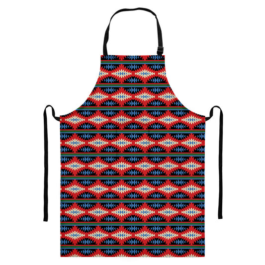 Native Navajo Pattern Print Bib Apron With Pocket