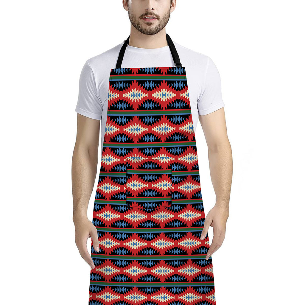 Native Navajo Pattern Print Bib Apron With Pocket