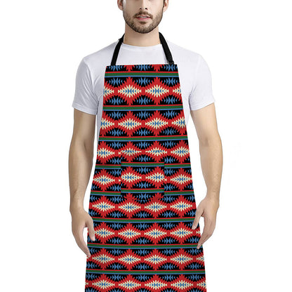 Native Navajo Pattern Print Bib Apron With Pocket