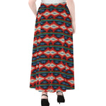 Native Navajo Pattern Print Chiffon Maxi Skirt