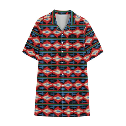 Native Navajo Pattern Print Cotton Hawaiian Shirt
