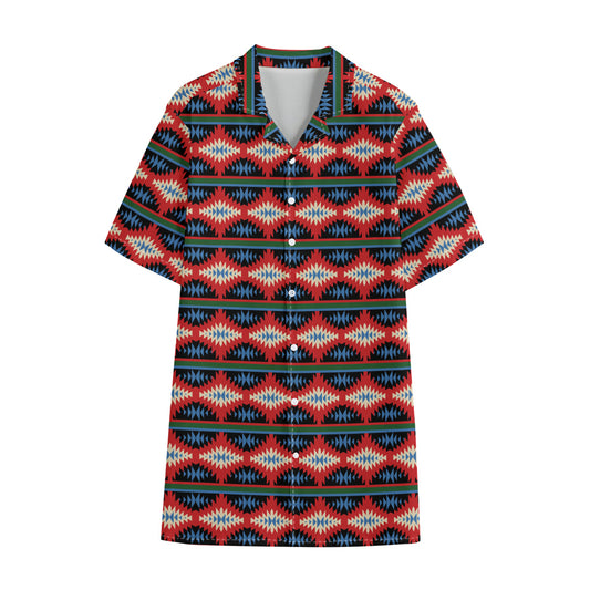 Native Navajo Pattern Print Cotton Hawaiian Shirt