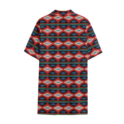 Native Navajo Pattern Print Cotton Hawaiian Shirt