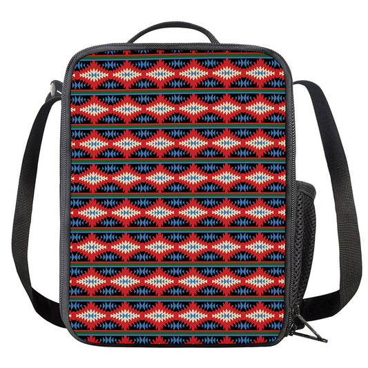 Native Navajo Pattern Print Crossbody Lunch Bag