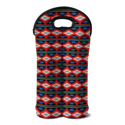 Native Navajo Pattern Print Double Neoprene Wine Tote