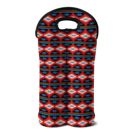 Native Navajo Pattern Print Double Neoprene Wine Tote