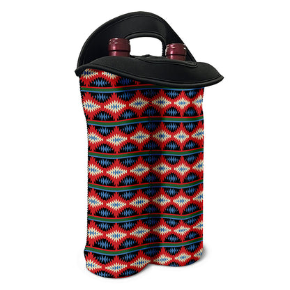 Native Navajo Pattern Print Double Neoprene Wine Tote