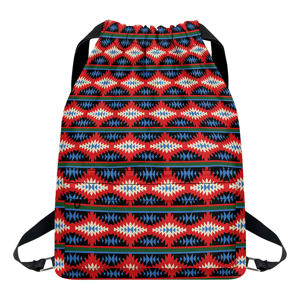 Native Navajo Pattern Print Drawstring Backpack