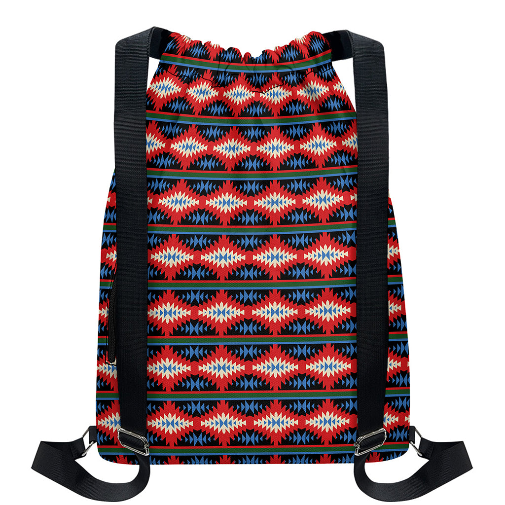 Native Navajo Pattern Print Drawstring Backpack