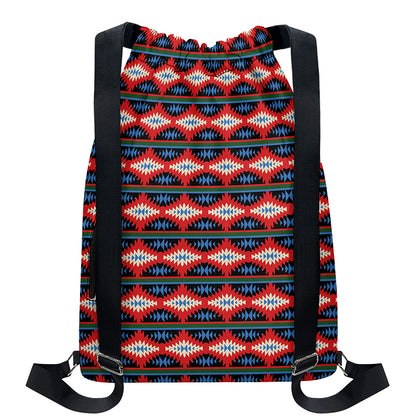 Native Navajo Pattern Print Drawstring Backpack