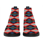 Native Navajo Pattern Print Flat Ankle Boots
