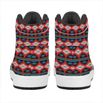 Native Navajo Pattern Print High Top Leather Sneakers
