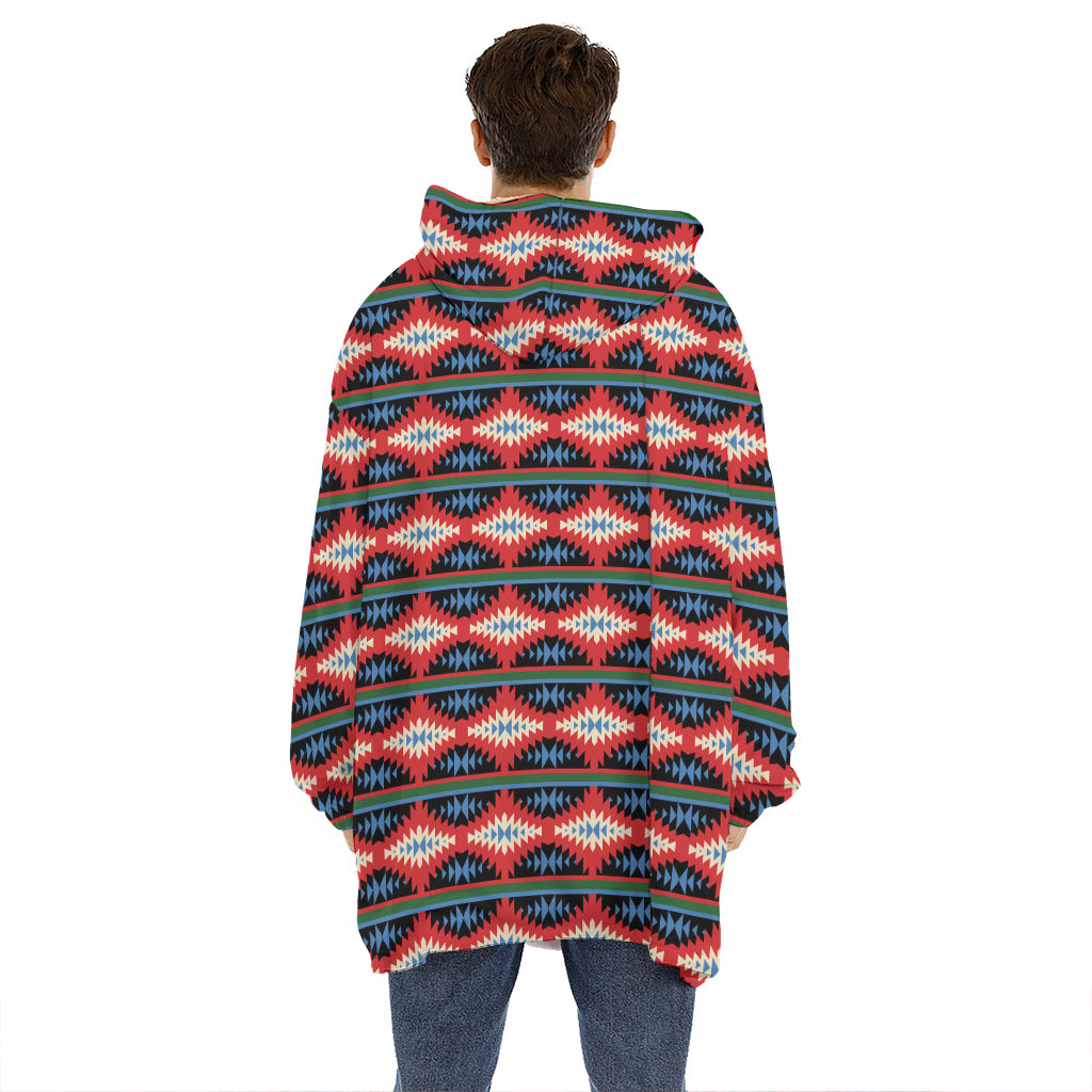 Native Navajo Pattern Print Hoodie Blanket