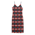 Native Navajo Pattern Print Jersey Midi Cami Dress
