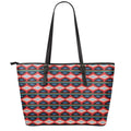 Native Navajo Pattern Print Leather Tote Bag With Zipper