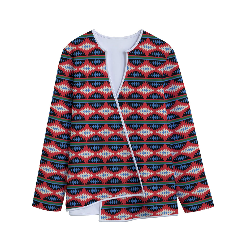 Native Navajo Pattern Print Long Sleeve Short Coat