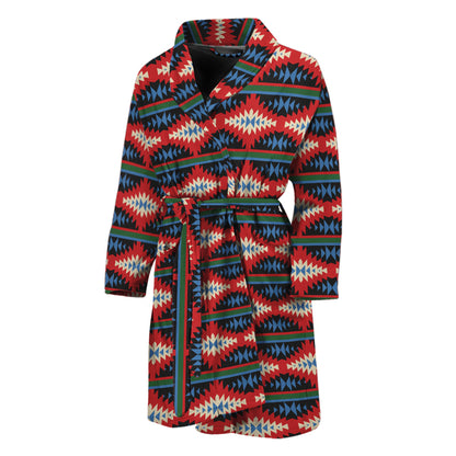 Native Navajo Pattern Print Men's Bathrobe