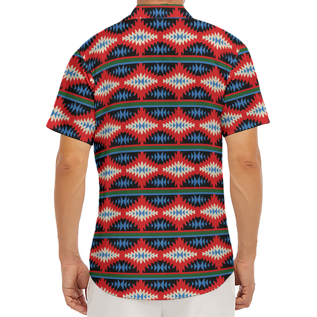 Native Navajo Pattern Print Men's Deep V-Neck Shirt