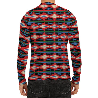 Native Navajo Pattern Print Men's Long Sleeve Rash Guard
