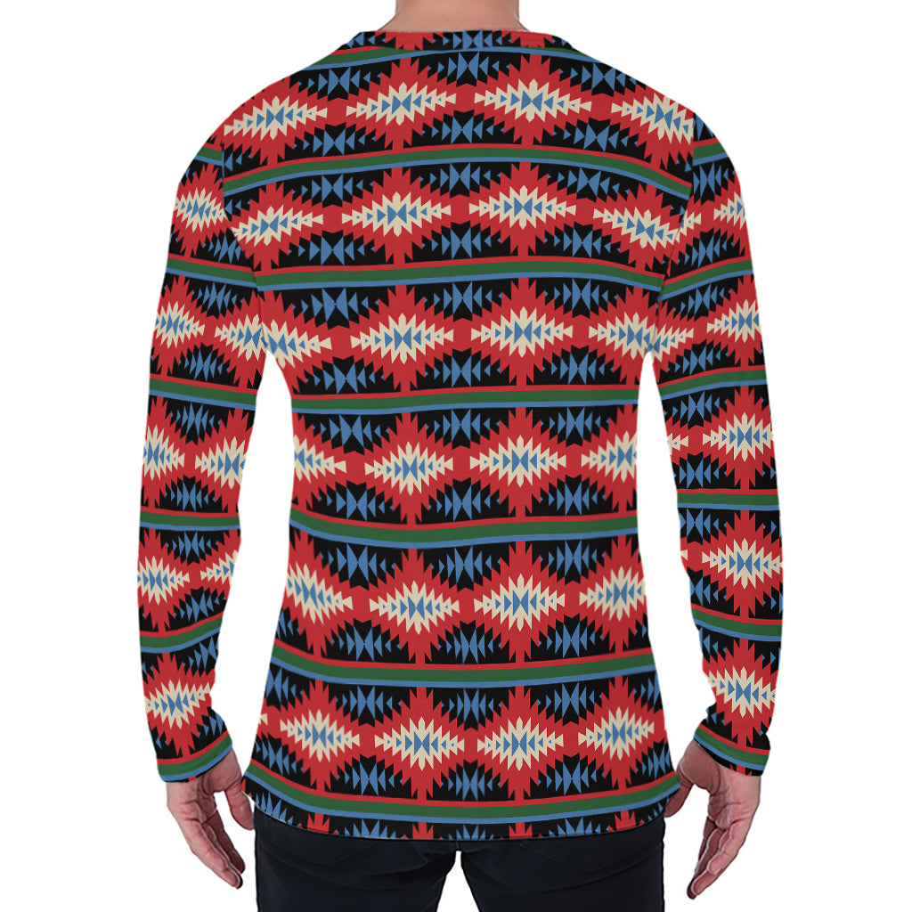 Native Navajo Pattern Print Men's Long Sleeve T-Shirt