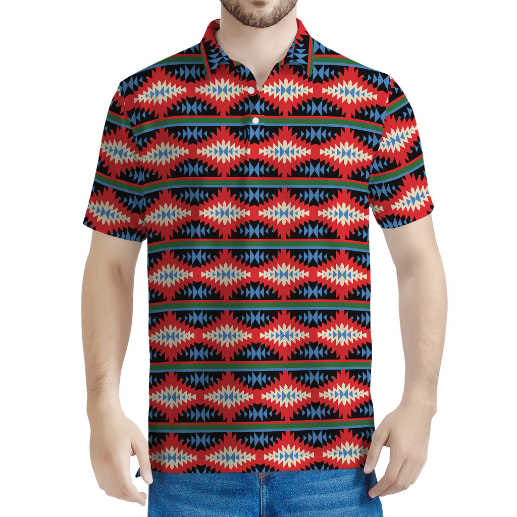 Native Navajo Pattern Print Men's Polo Shirt