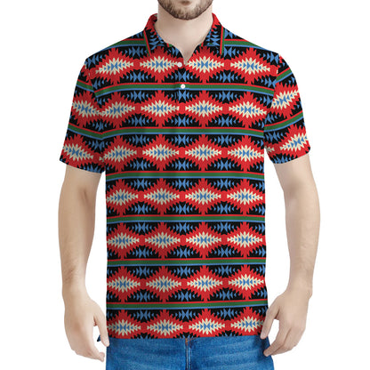 Native Navajo Pattern Print Men's Polo Shirt