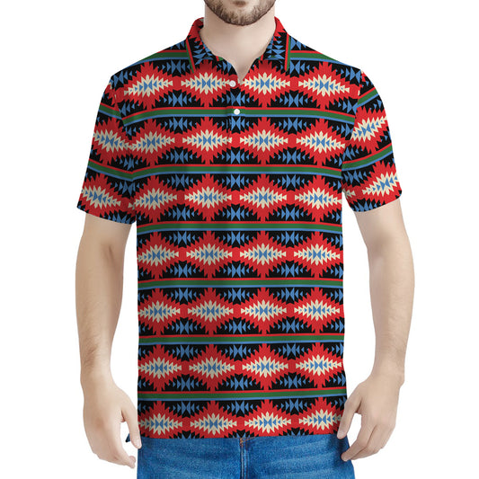 Native Navajo Pattern Print Men's Polo Shirt