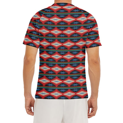 Native Navajo Pattern Print Men's Short Sleeve Rash Guard