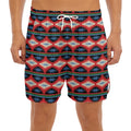 Native Navajo Pattern Print Men's Split Running Shorts