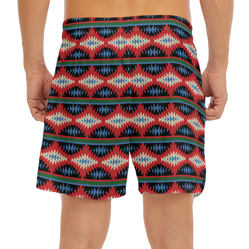 Native Navajo Pattern Print Men's Split Running Shorts